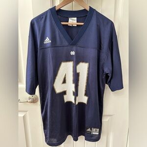 Adidas Vintage Football Jersey Navy Blue Notre Dame Men’s Small Y2K